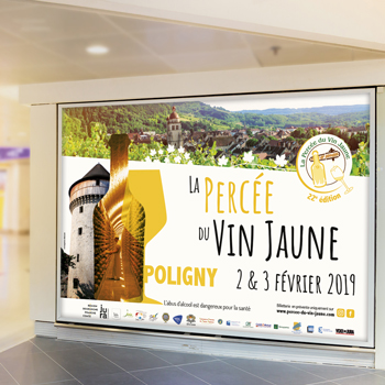 création d'un affichage pour la Percée du Vin Jaune