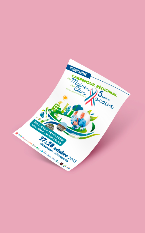 Création d'un flyer pour le Carrefour régional des maires et des élus locaux