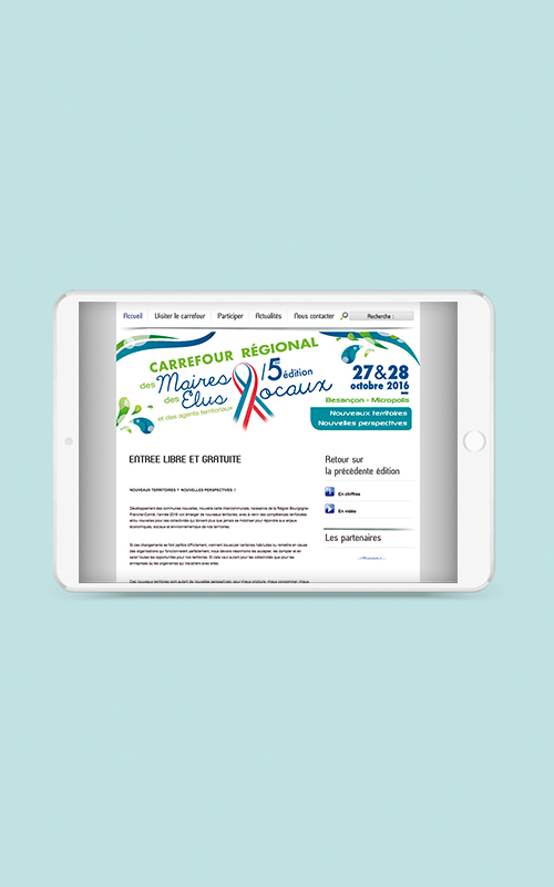Création d'une landing page pour Carrefour régional des maires et des élus locaux