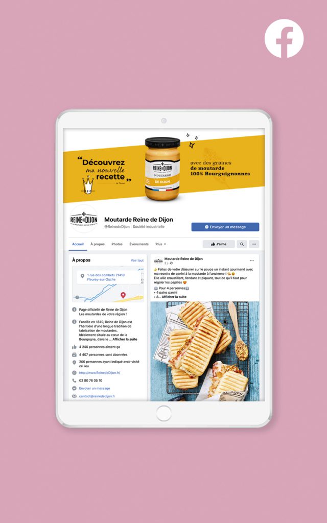 Création d'un compte Facebook pour Reine de Dijon