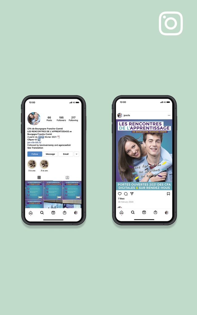 Création d'un compte Instagram pour les rencontres de l'apprentissage en BFC
