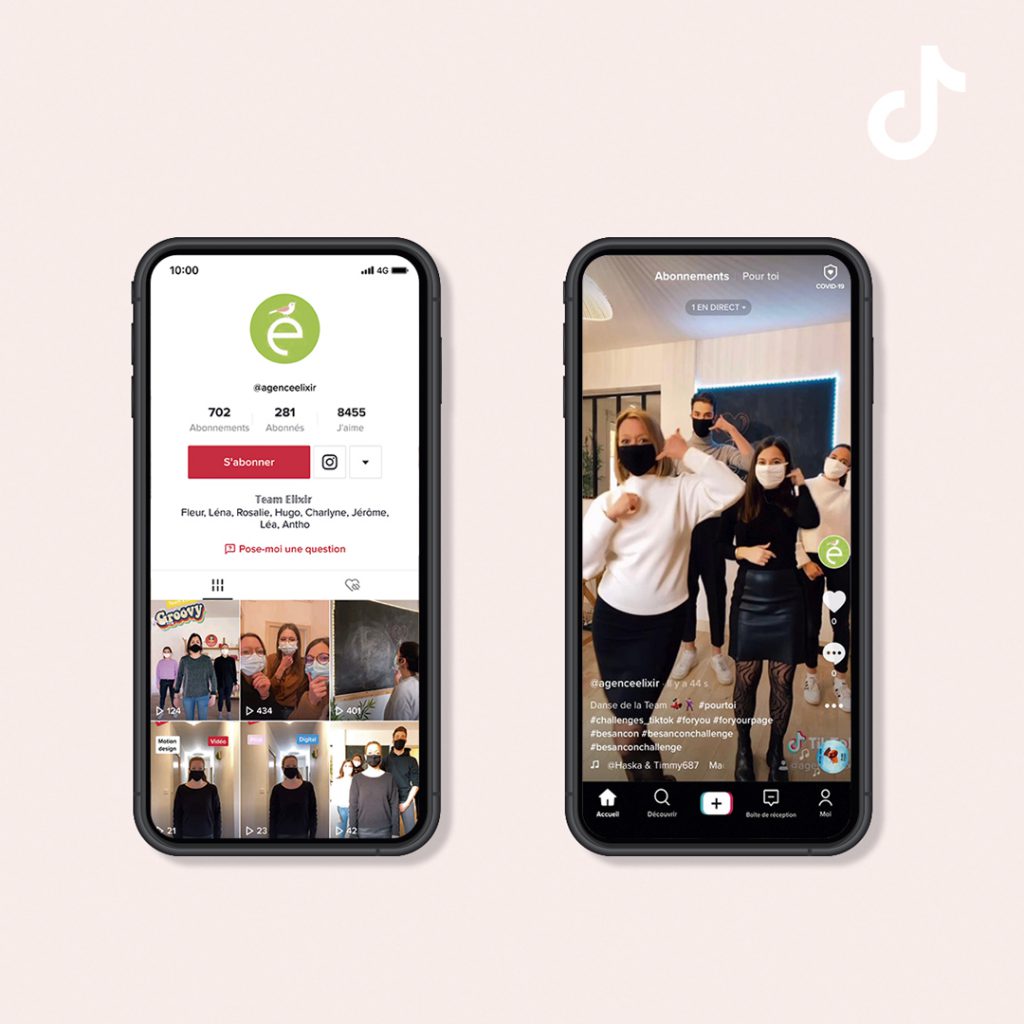 Création d'un compte TikTok pour l'agence Elixir